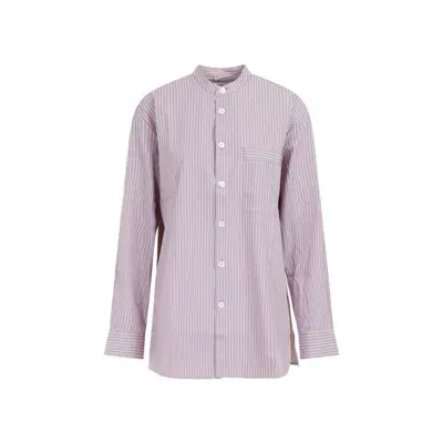 Birkenstock Mauve Stripes Lounge Wear Shirt In Purple