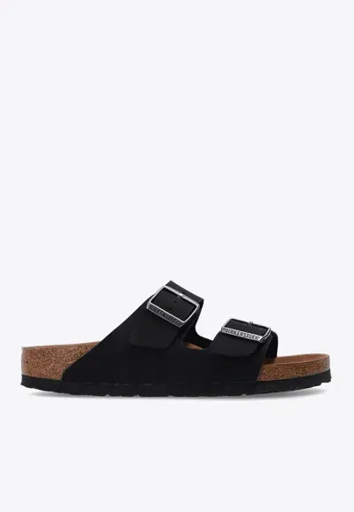 Birkenstock Arizona Suede Slides In Black