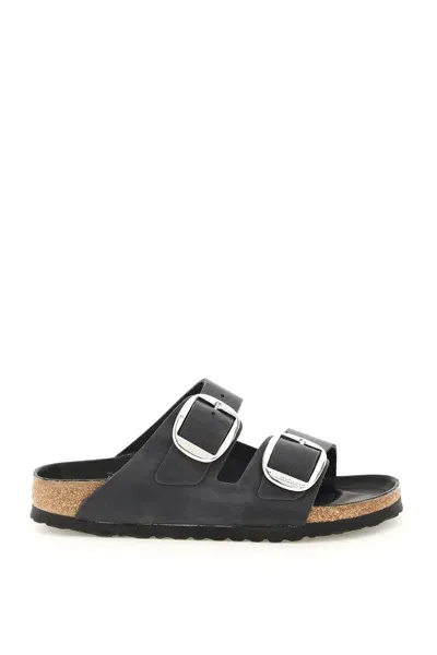 Birkenstock Big Buckle Arizona Slides In Black