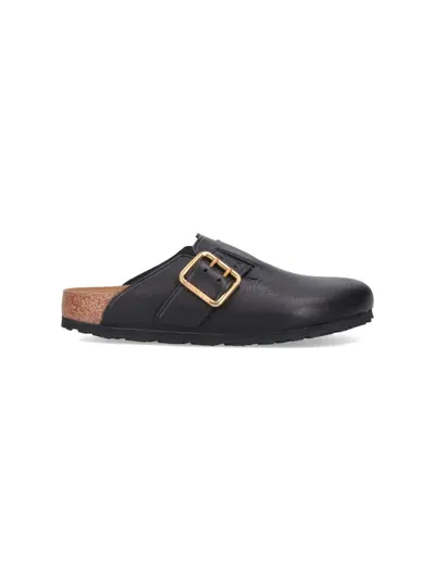 Birkenstock Boston Bold Leather Clog With Sab In Black