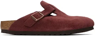 Birkenstock Burgundy Narrow Boston Loafers In Zinfandel