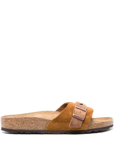 Birkenstock Braided-strap Leather Sandals In Mink