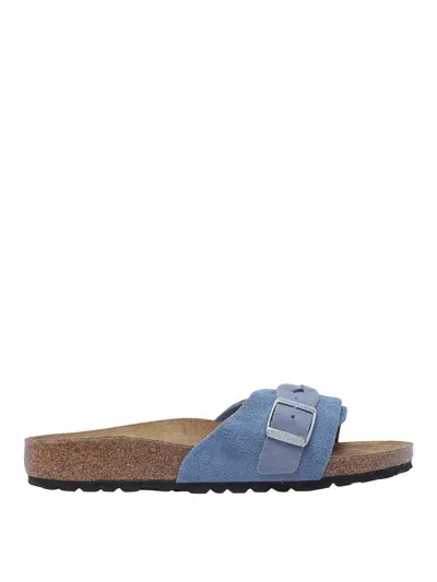 Birkenstock Oita Sandals In Blue Suede