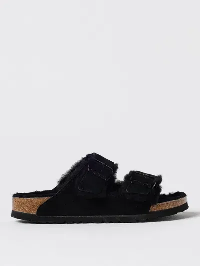 Birkenstock Arizona Shearling Sandals In Schwarz