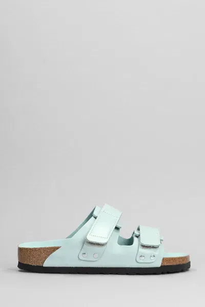 Birkenstock Uji Nubuck Shine Sandals In Light Blue