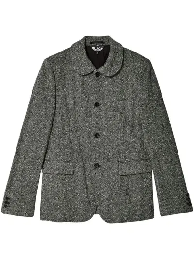 Black Comme Des Garçons Wool-blend Blazer In Grey