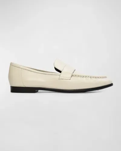 Black Suede Studio Arrow Metallic Slip-on Loafers In Coconut Baby Calf Leather