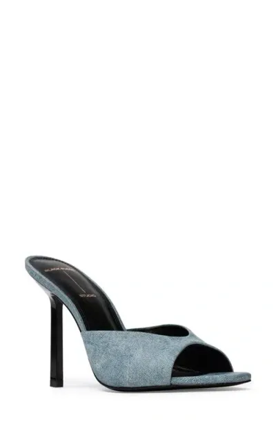 Black Suede Studio Nori 100 Sandal In Baby Denim Leather