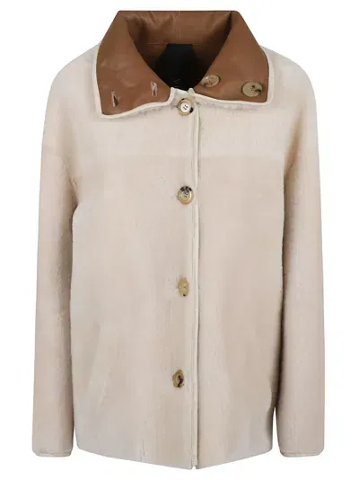 Blancha Four Button Reversible Jacket In Neutrals