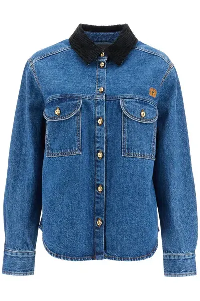 Blazé Milano Overshirt In Denim Nariida Senner In Blue