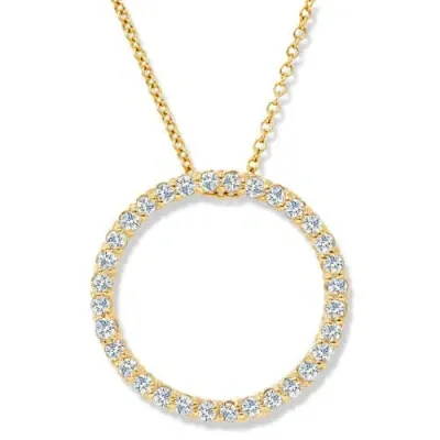 Bliss Diamond 1/2ct Circle Of Life Lab Grown Diamond Pendant Gold Necklace In 10k Yellow Gold