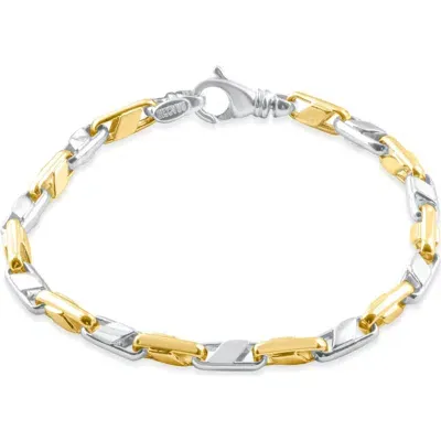 Bliss Diamond Mens Solid 14k Yellow Gold 22 Grams Designed Link 5mm Heavy Masculine Bracelet 8"