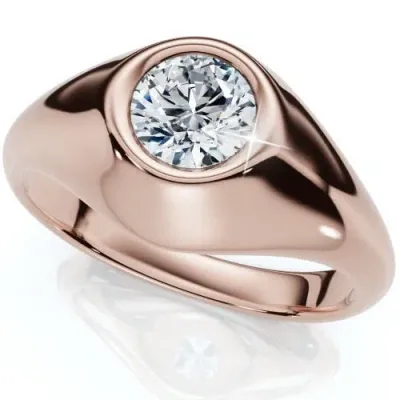 Bliss Diamond Pinky Ring 14k White, Yellow, Or Rose Gold Lab Grown In 14k Rose Gold