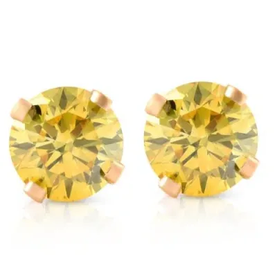 Bliss Diamond 1/4 Ct T.w. Fancy Canary Yellow Lab Diamond Studs 14k Yellow Gold Lab Grown