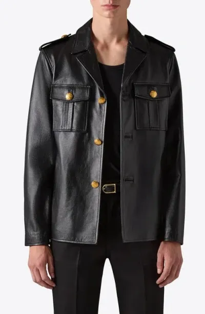 Blk Dnm Boxy Leather Jacket In Black