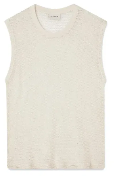 Blk Dnm Organic Cotton Mesh Tank In White Mesh