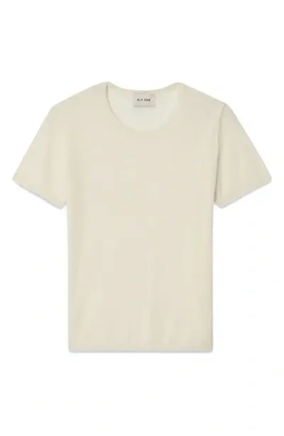 Blk Dnm Wool & Silk Short Sleeve T-shirt Sweater In Off White