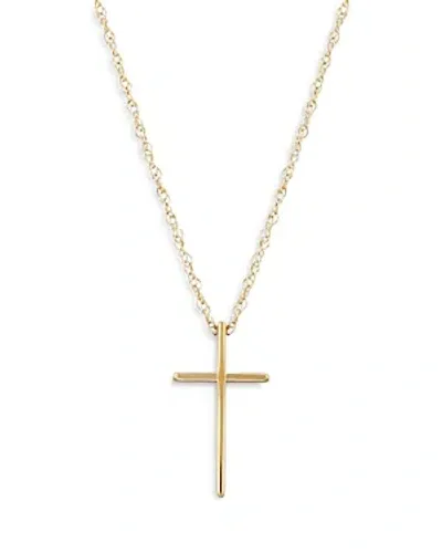 Bloomingdale's Kids' Children's Polished Cross Pendant Necklace In 14k Yellow Gold, 14