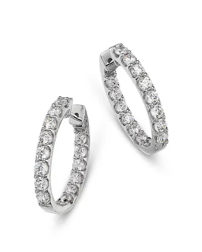 Bloomingdale's Fine Collection Diamond Inside Out Oval Hoop Earrings In 14k White Gold, 3 Ct. T. W.