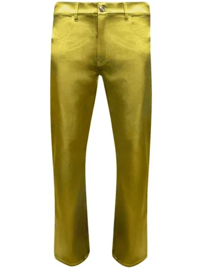 Bluemarble Bootcut Satin Trousers In Green