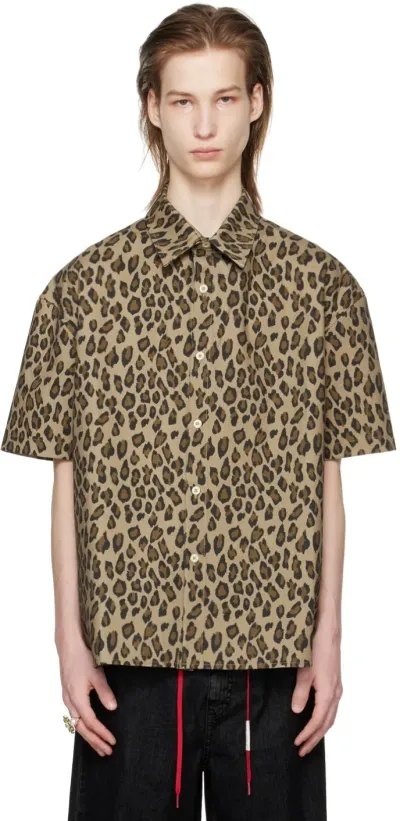 Bluemarble Brown Leopard Shirt In Leopard Beige