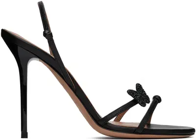 Blumarine Black Aura Heeled Sandals In Nappa Black