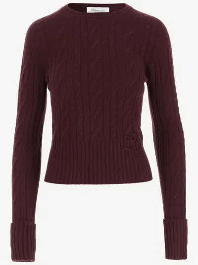 Blumarine Wool And Cashmere Sweater In Purple