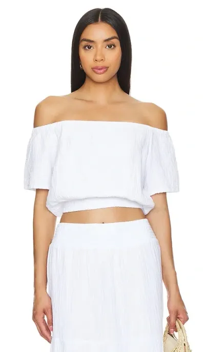 Bobi Off The Shoulder Top In 白色