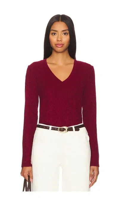 Bobi V Neck Long Sleeve In Red