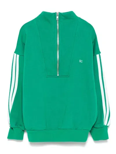 Bobo Choses Kids' B.c Zipped Sweatshirt In Green