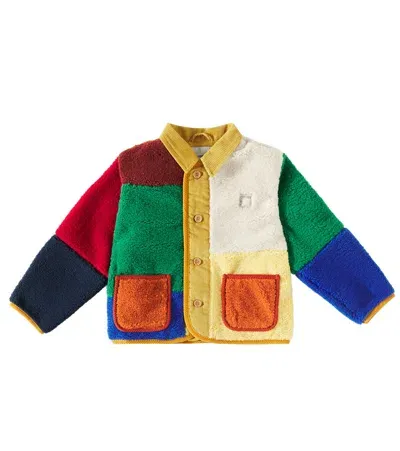 Bobo Choses Kids' Colorblocked Faux Shearling Jacket In Multicoloured