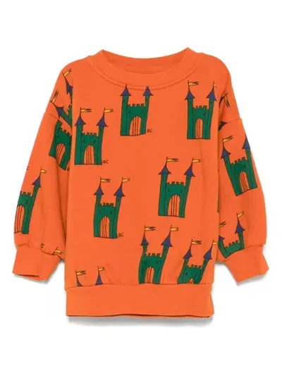 Bobo Choses Kids' Faraway Castle Sweatshirt In Orange