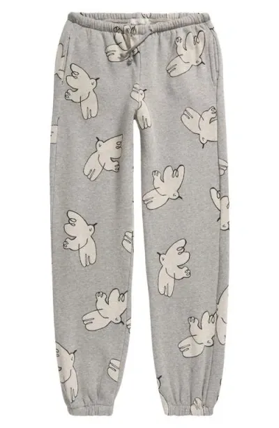 Bobo Choses Kids' Freedom Bird Graphic Sweatpants In Light Heather Grey