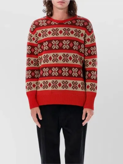 Bode Begonia Wool-jacquard Sweater In Black