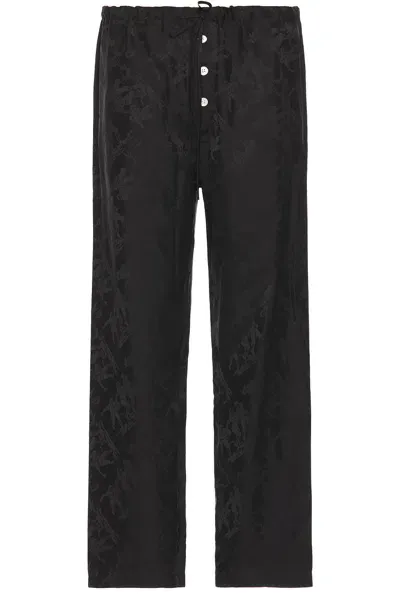 Bode Football Jacquard Pajama Pants In Black