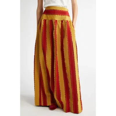 Bode Winner's Sash Maxi Skirt In Red Yellow