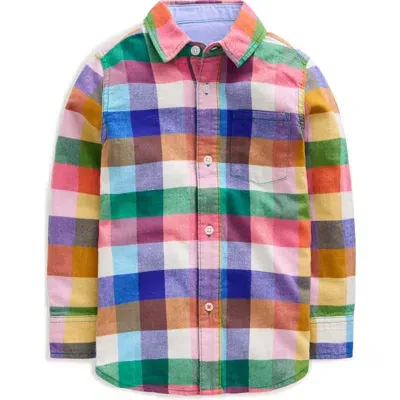 Boden Mini  Kids' Check Button-up Shirt In Multi Gingham