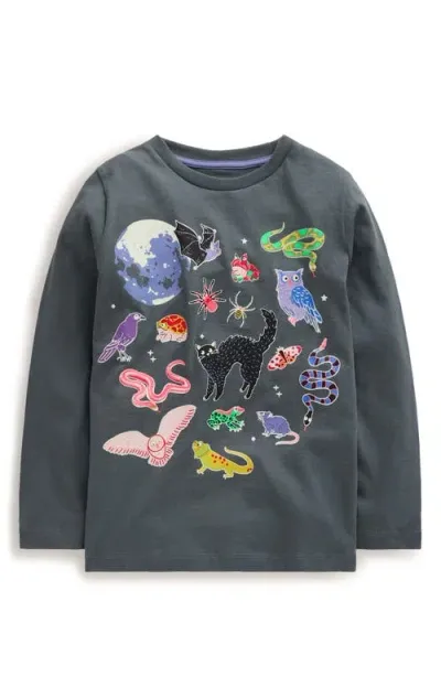 Boden Mini  Kids' Halloween Glow In Smoke Grey Animals