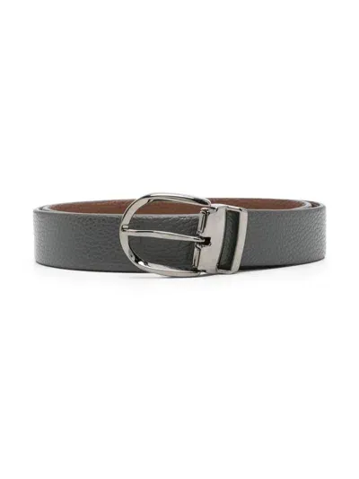 Boggi Milano Reversible Leather Belt In Grey