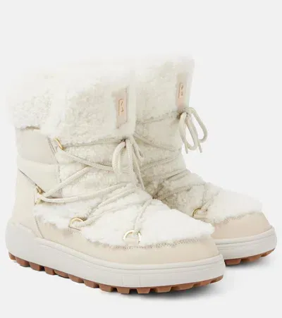 Bogner Chamonix S 10 Shearling Snow Boots In White