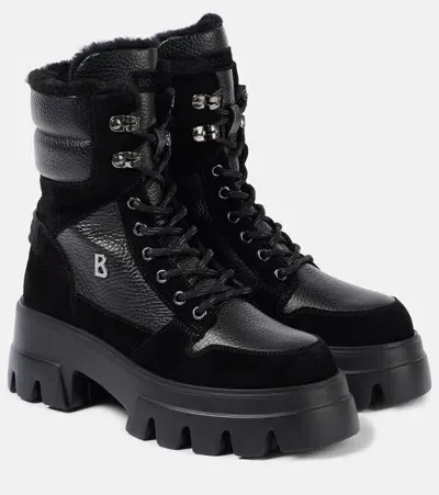 Bogner Sapporo Leather Lace-up Boots In Black