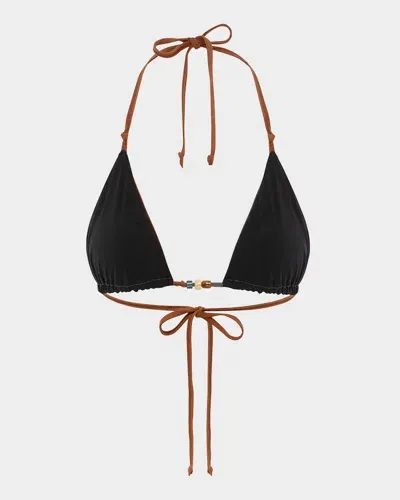 Bond-eye Swim Indi Triangle Bikini Top In Black