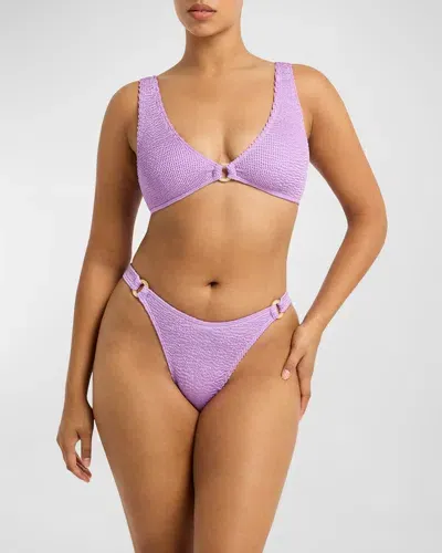 Bond-eye Swim Lilac Shimmer Ring Scout Crop Bikini Top