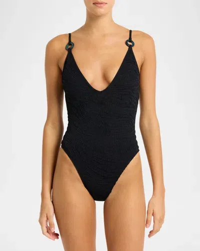 Bond-eye Swim Ring Elena 2.0 One-piece Swimsuit In Blacktiger