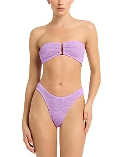 Bondeye Bond-eye Tie Back Blake Bandeau Bikini Top In Lilac Shimmer