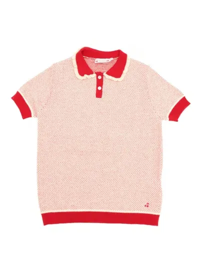 Bonpoint Kids' Frynja Logo-embroidered Polo Shirt In Red