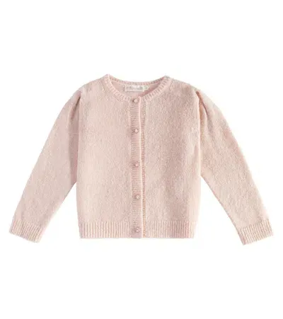 Bonpoint Kids' Ginella Wool-blend Cardigan In Pink