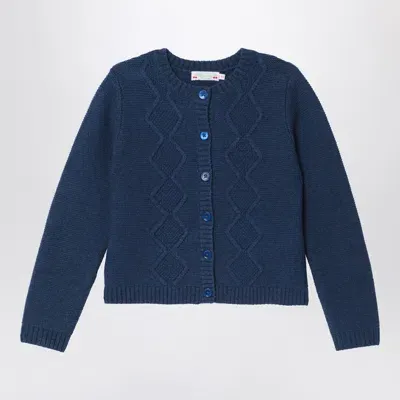 Bonpoint Wool Knit Cardigan In Blue