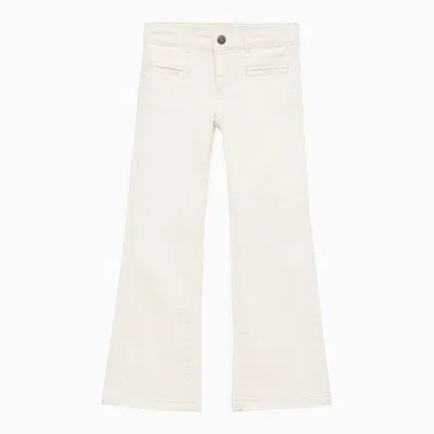 Bonpoint Kids' White Flared Cotton Trousers