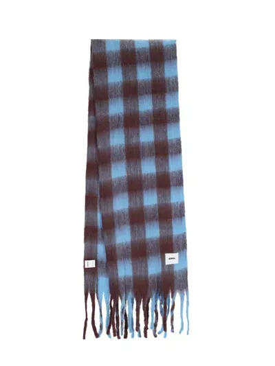 Bonsai Check Scarf In Light Blue